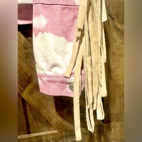 NWOT Peach Love California Tie Dye Fringe Jacket Sz L - Picture 10 of 16